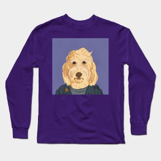 Rock and roll dog with a bitcoin pin Long Sleeve T-Shirt